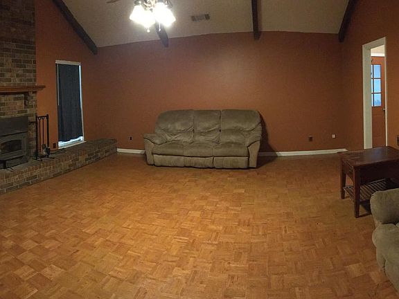 Spacious living room with vaulted ceilings
