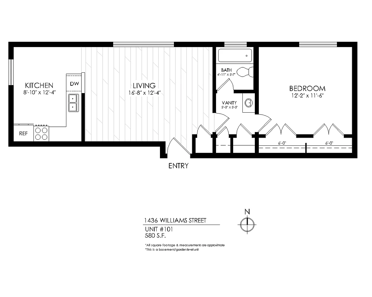 Floor plan Williams 1 Bed x 1 bath
