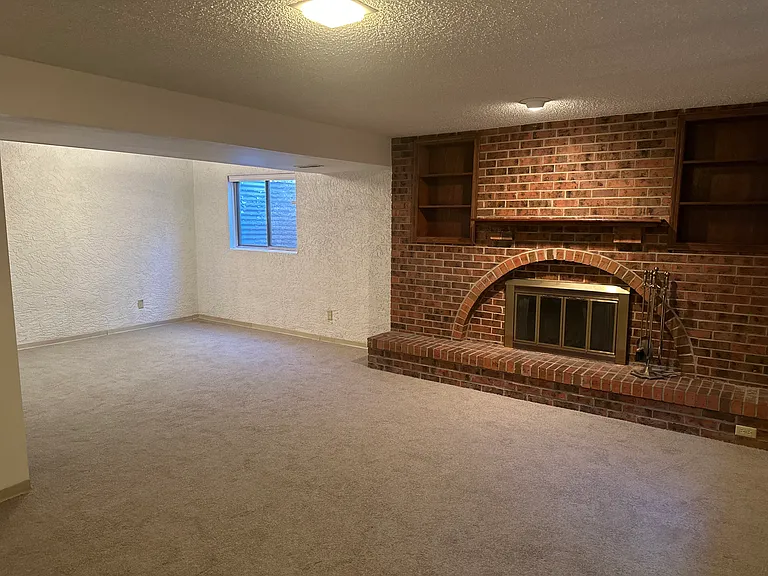 Basement fireplace and living room/ family room