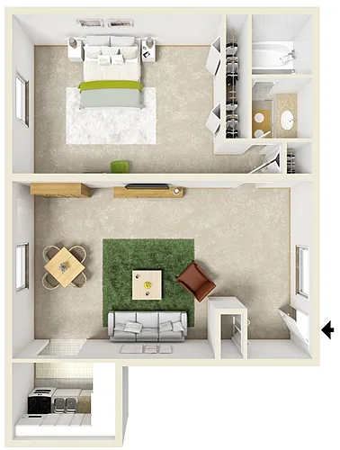 Floor plan One Bedroom E