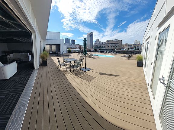 Panorama of rooftop deck