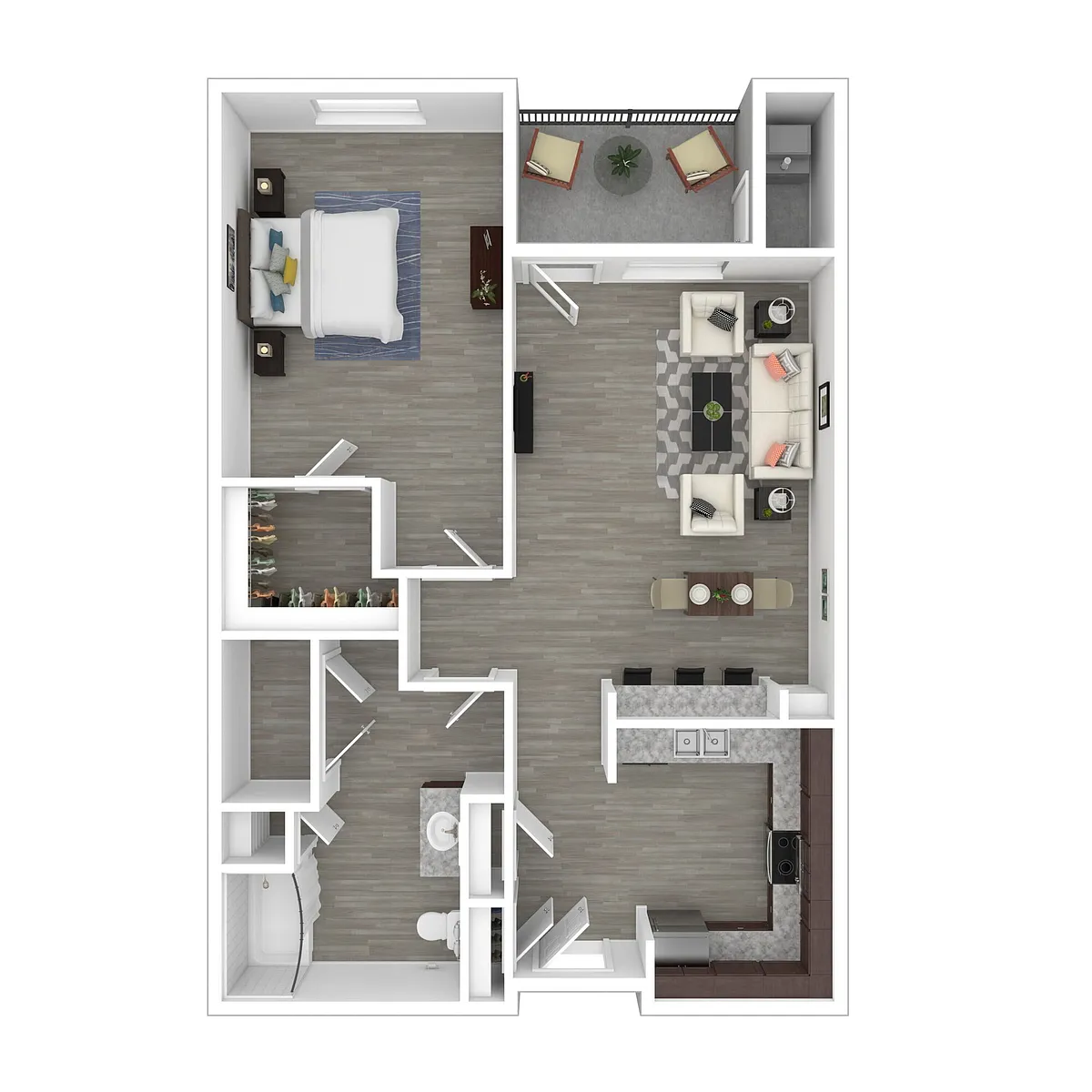Floor plan 1 Bedroom Palomino (120% - Affordable Program)