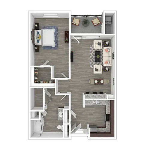 Floor plan 1 Bedroom Palomino (120% - Affordable Program)