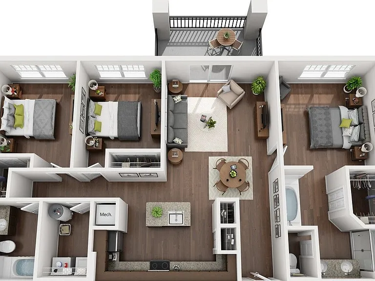 Urbana - C1.2 - 2 Beds - 2 Baths - 1305 Sq. ft.