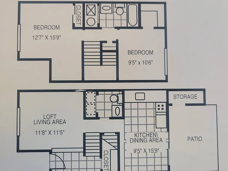 2 bedroom, one and one-half Bi-Level Townhome- 960 sq ft - $1195.00