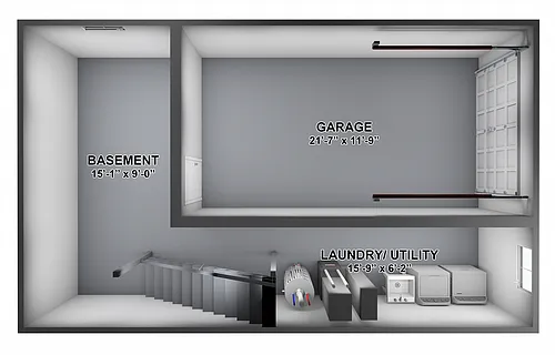 Floor plan 2 bedroom townhouse with garage