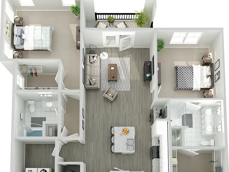 B2N floor plan The Peak at Nichols Plaza