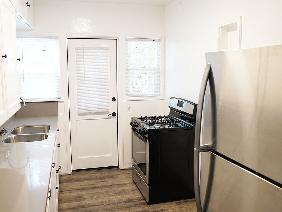 Kitchen stainless-steel fridge and stove