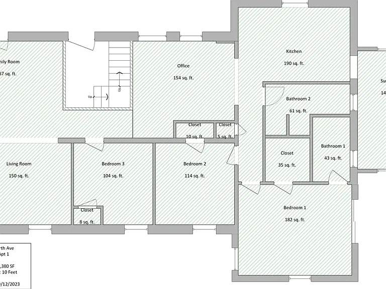 Floor Plan Showing Area/Space Size