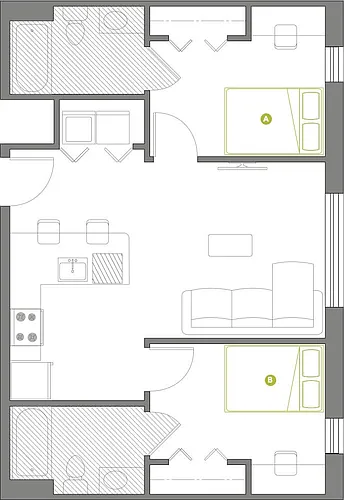 Floor plan 2x2 Penthouse