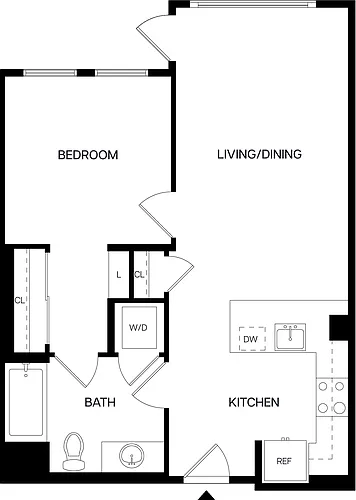 Floor plan 1 Bed/1 Bath-A7