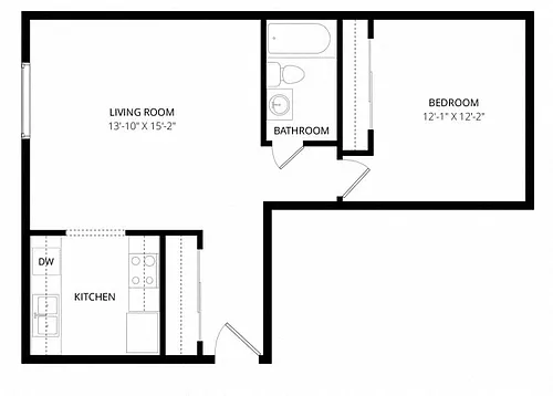 Floor plan Cottle Loop 1x1