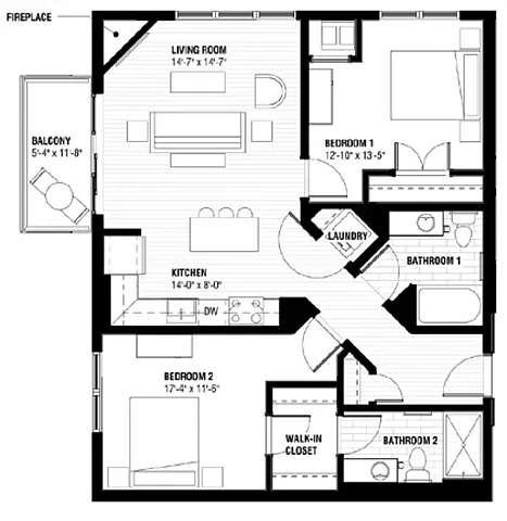 Floor plan Madison - 2D