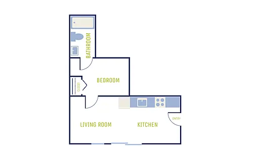 Floor plan 1X1 B