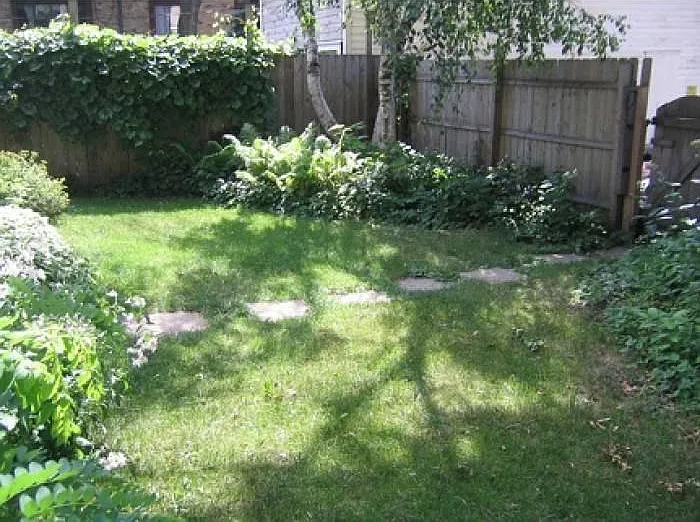 Fenced, private backyard