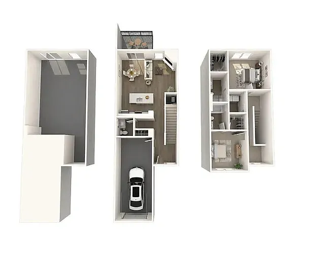 Floor plan 2 Bedroom 2 and Half Bath Townhome