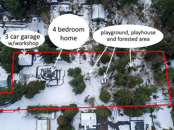 This magical property provides 2.2 acres of privacy and fun. Lot lines are for illustration only.