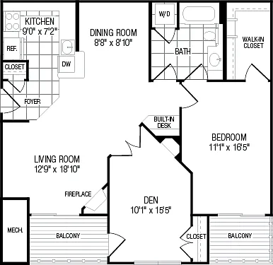 Floor plan Concord (w/den)