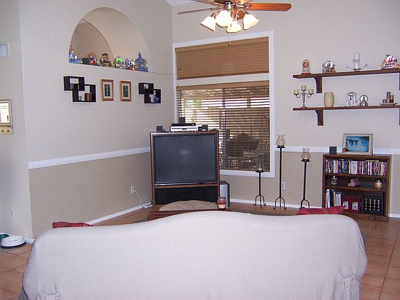 Open living room with architectural detail