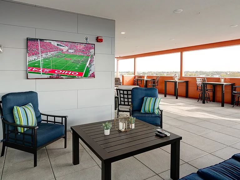 Roof top patio great for entertaining