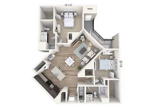 Floor plan B5-1315sf-5143