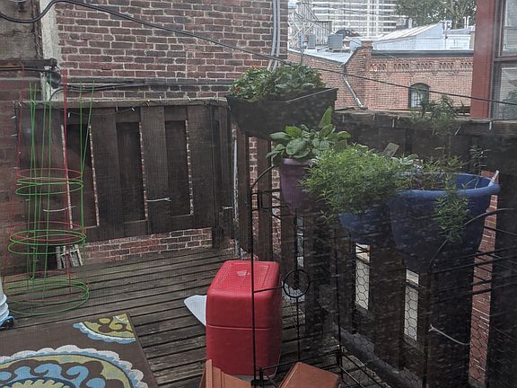 great outdoor space and big slider looking out, private