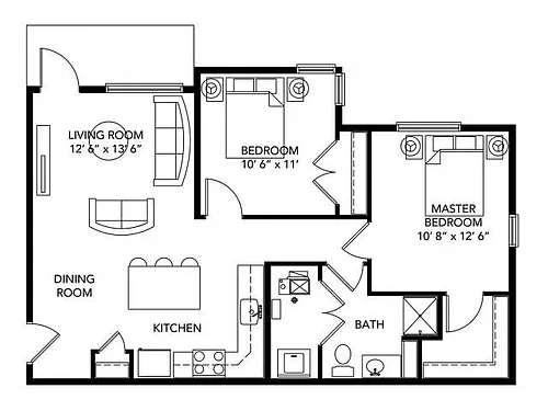 Floor plan B1 - Renovated