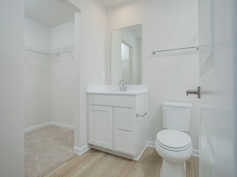View into the master bath from the doorway