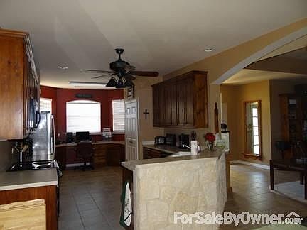 From dining room into kitchen