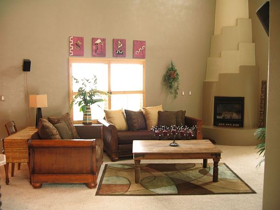 Living room w/ Kiva fireplace
