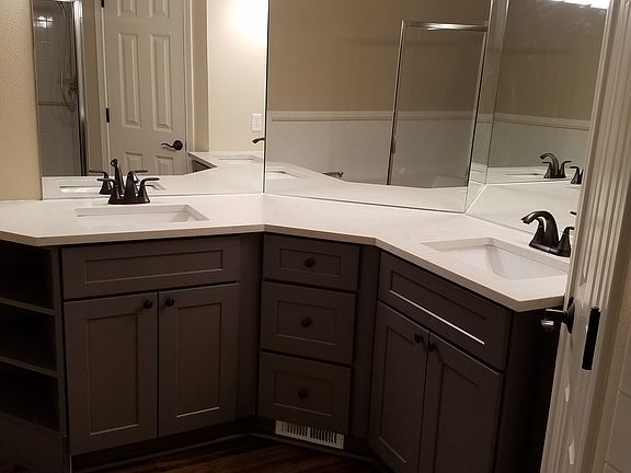 Master Bath (new cabinets + fixtures + floors)