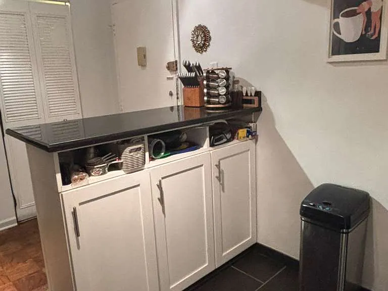 focus on the kitchen island