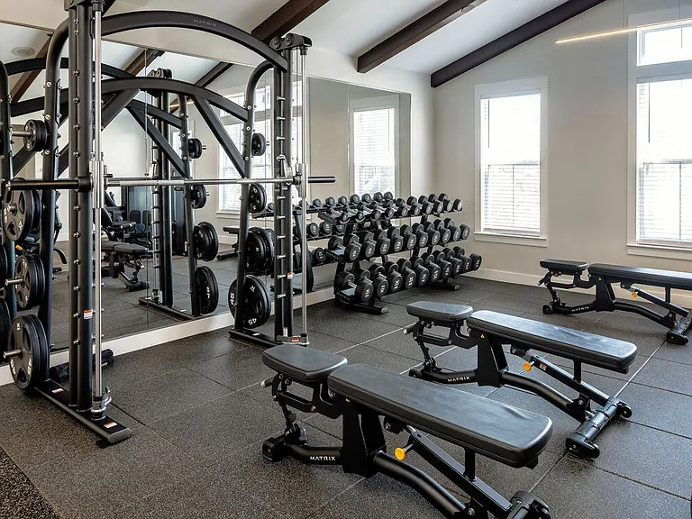 State-of-the-art fitness center with strength equipment