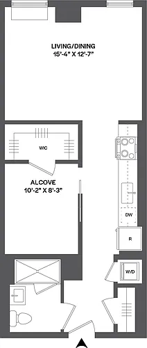 Floor plan Studio Alcove-SBLW-1