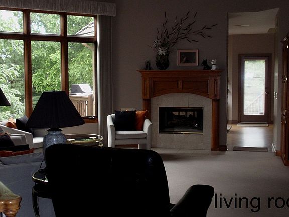 Living Room with Fireplace and Built-in Entertainment Center