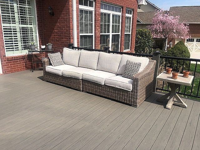 Outdoor deck with TV