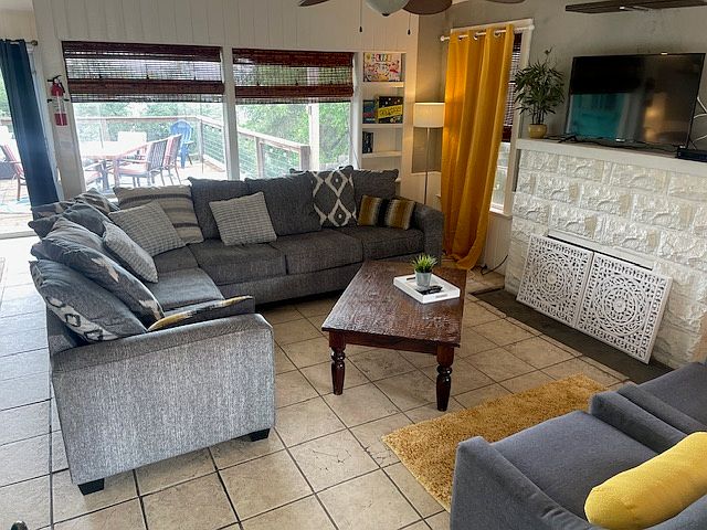 Sectional is also a sleeper sofa offering extra space for those holiday guests.