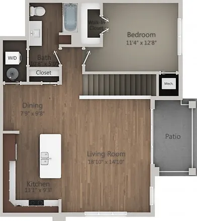 Floor Plan 1F | Seasons at Orchard Hills | Apartments in Oak Creek, WI Floor Plan 1F | Seasons at Orchard Hills | Apartments in Oak Creek, WI