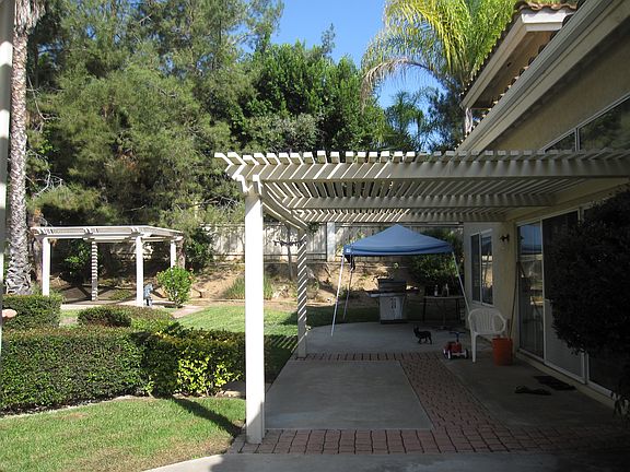 Backyard with patios