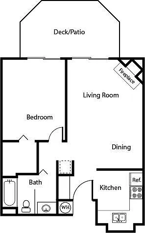 Floor plan 1x1A Renovated
