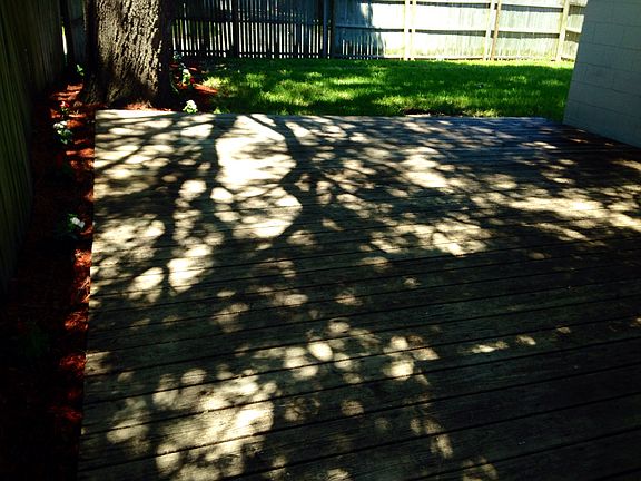 Deck in backyard