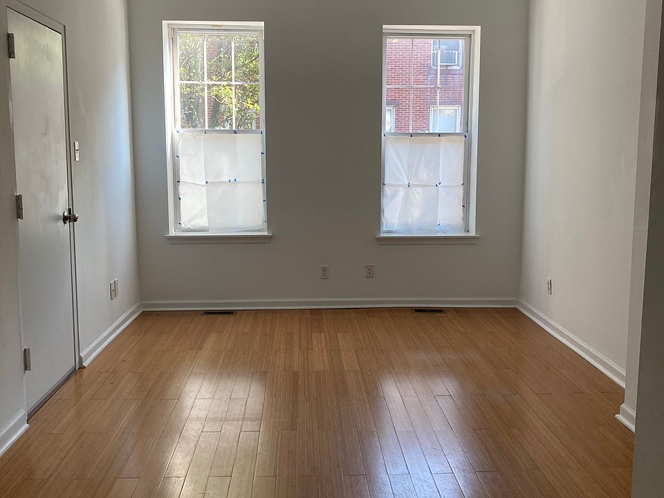 Living room with wood floors