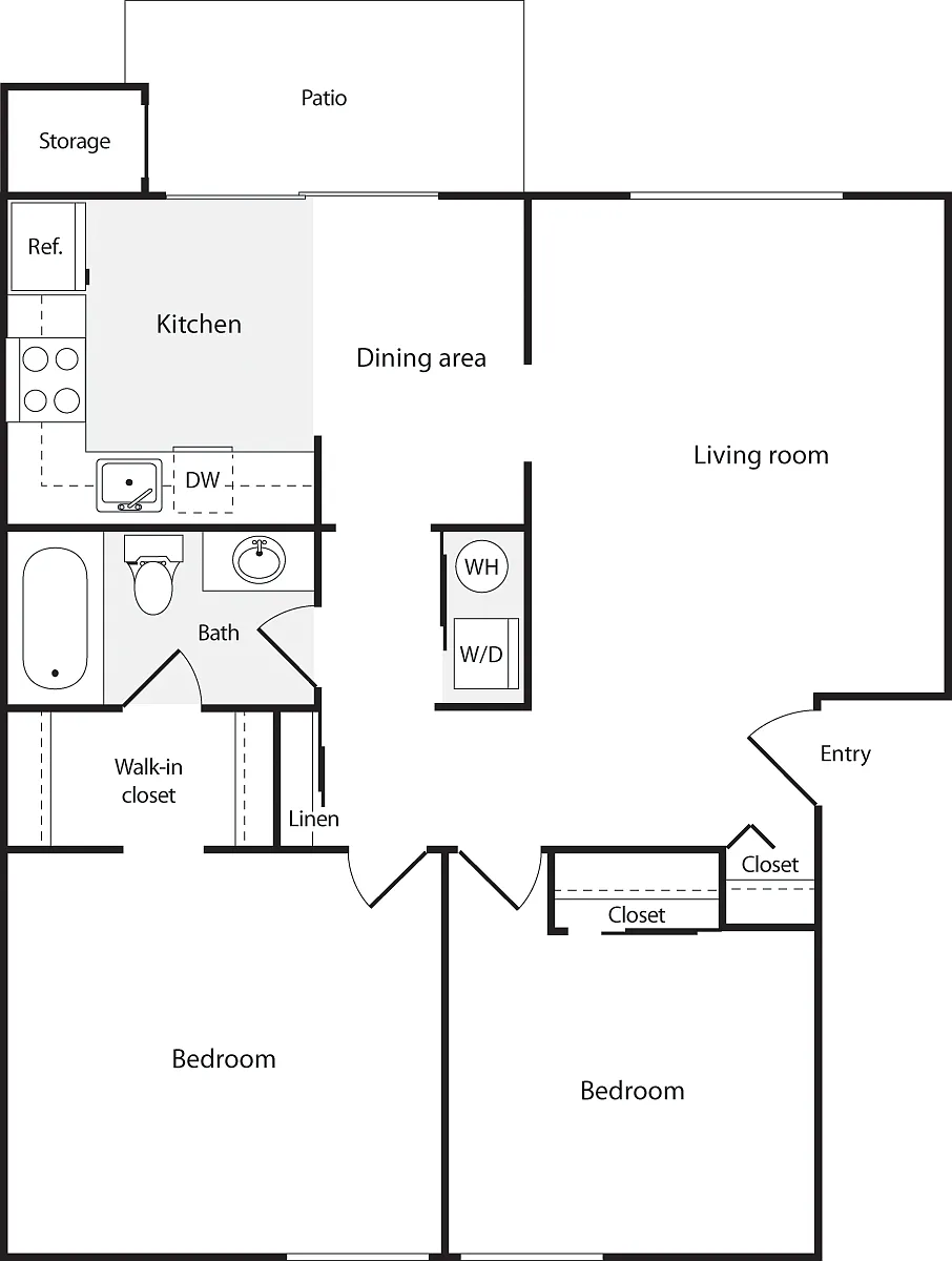 Floor plan 2 Bedrooms A