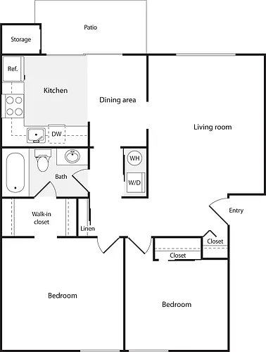 Floor plan 2 Bedrooms A