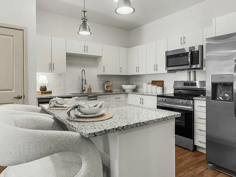 Experience culinary elegance in this chic modern kitchen.