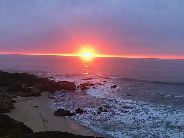 Sunset as seen from deck.