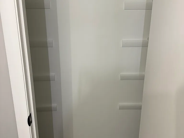Main level bathroom closet.