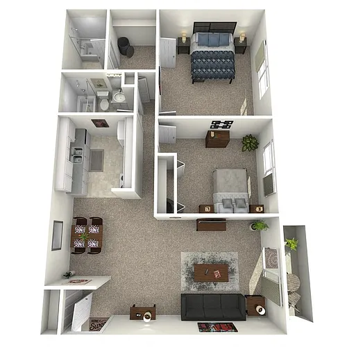 Floor plan 2 Bed 2 Bath