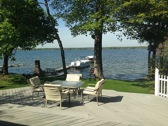 Lake View of Dock and Fire 