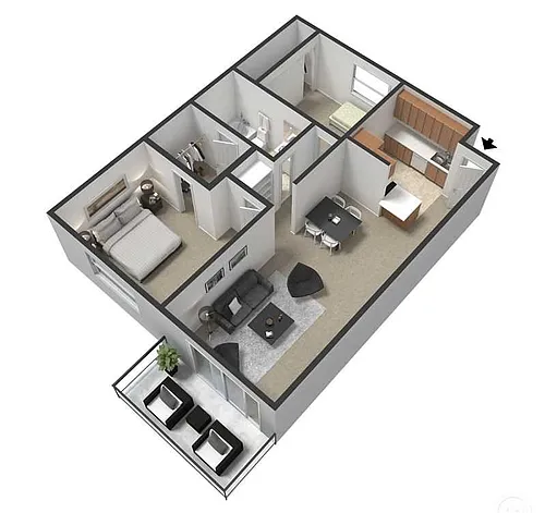 Floor plan 2 Bedroom - Upstairs